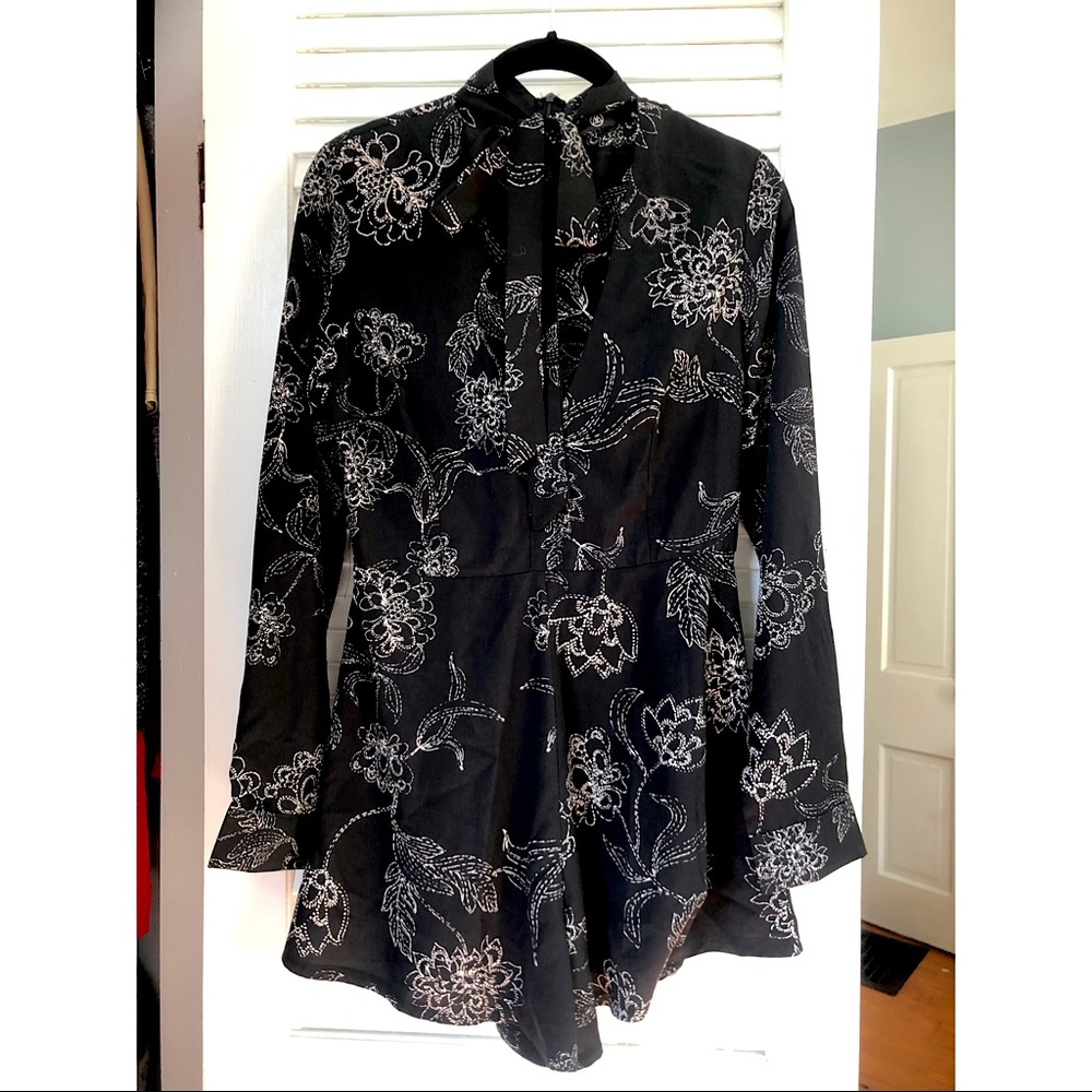 B&W Floral Romper (Missguided, US 6)